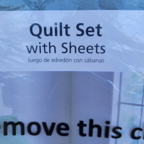 FULL Size Mainstays 7 Piece Quilt Set with Sheets GREEN RIVER Bed In A Bag NEW - Picture 3 of 8