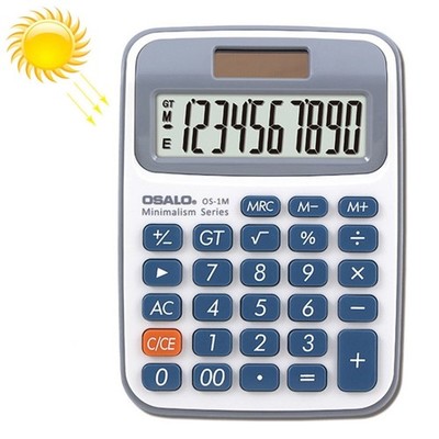 10-stelliger LCD Solar Tischrechner mit Dual Netzteil und großen Tasten