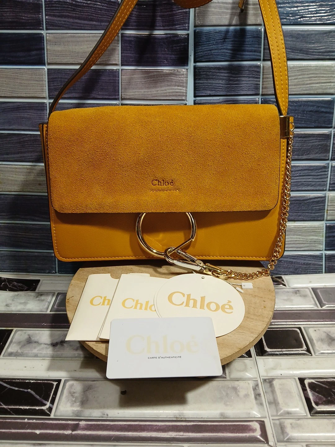 Chloe — Chloé Chloe Small Faye Leather & Suede Shoulder Crossbody Bag Yellow 02-15-99-65