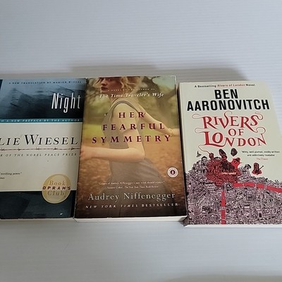 3 Book Lot Night Elie Wiesel Rivers of London Niffenegger - Fiction/Memoir