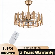 For Bedroom 3 Speed Caged Ceiling Fan with Light 20 Inch Modern Luxury Bladeless