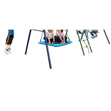 Backyard Swing Set with Slide Heavy Duty Steel Frame Climbing Ladder and