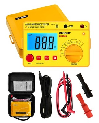 ALLOSUN - EM480B Audio Impedance Tester Digital LCD Insulation Resistance Meg...