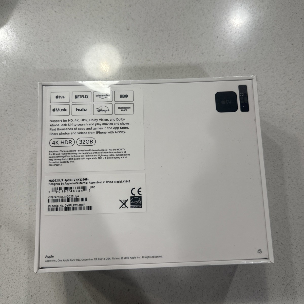 Apple TV 32GB 4K HD Media Streamer - Black (MQD22LL/A) for