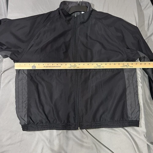 Simply For Sports Men's Windbreaker XL Black/Gray Colorblock Full Zip Mesh Line image 9