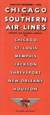 C&S Chicago and Southern Airlines timetable 1942/12/01