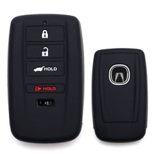 Black Silicone Key Fob Cover Case W Whitered Btn For Acura Ilx Rlx Tlx Rdx Mdx