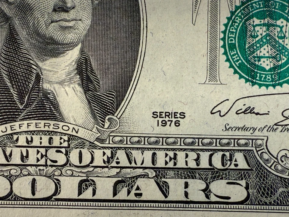 1976 $2 Dollar U.S. Federal Reserve UNC Note San Francisco Fr#1935 SPC1140 - Image 2 of 3