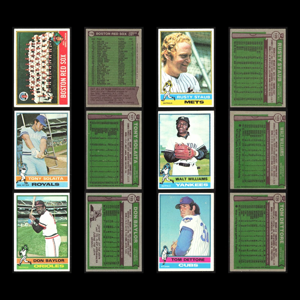 1976 年 Topps 批量 50 张老式棒球卡经销商批量套装 Builder Commons 状况极佳 MLB — 第 4/4 张图片