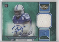 2012 Topps Triple Threads Rookie Relics Emerald 38/50 Dwayne Allen Auto c7e