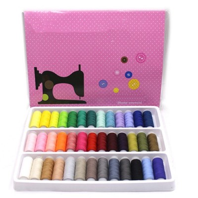 39Pcs Colored Sewing Thread Set Mixed Colors Polyester Spool Brand New