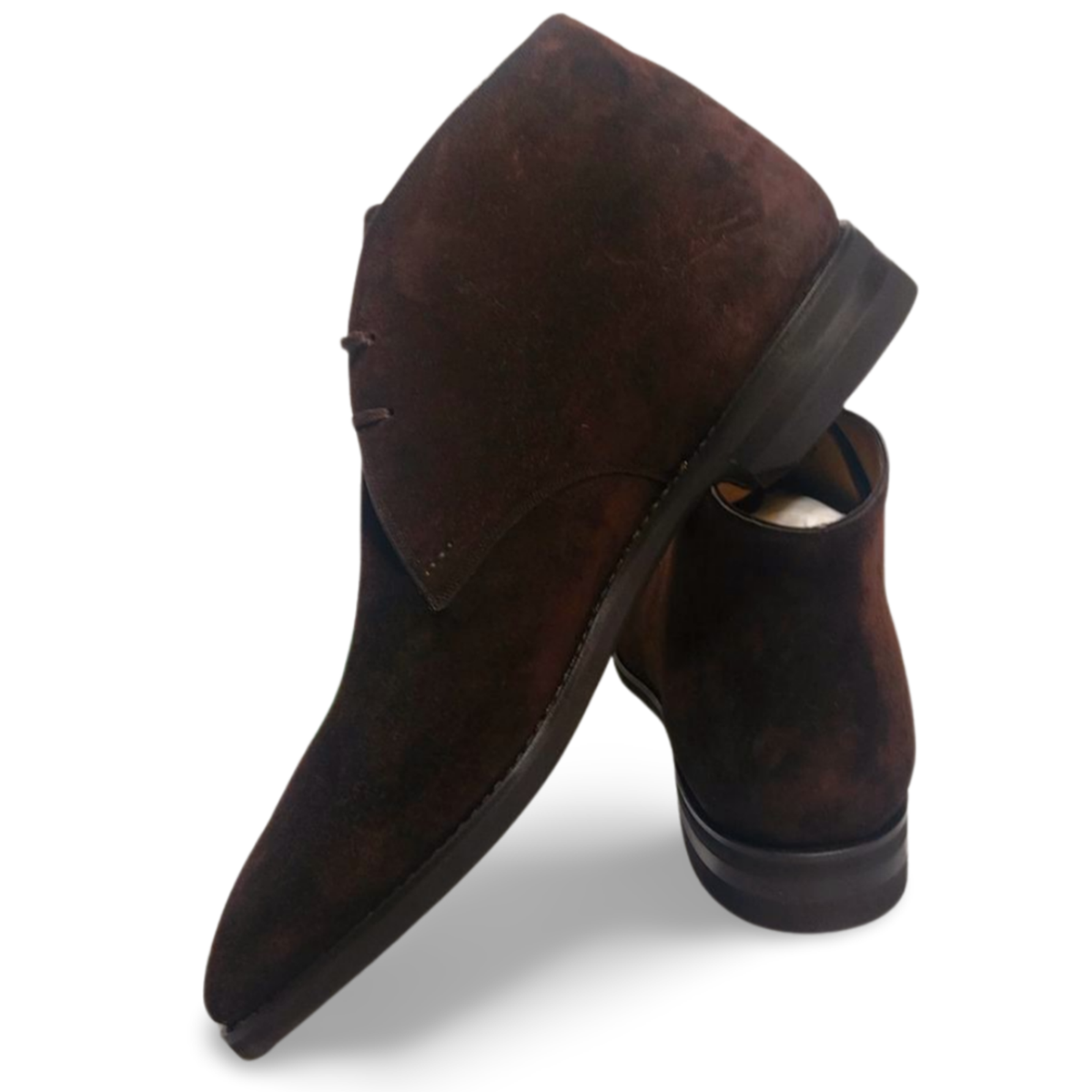 NEW BALLY men\'s skiligny grained calf leather desert boots in brown Bally Skiligny Brown Suede Leather Lace up Desert Boots 11  main image 2