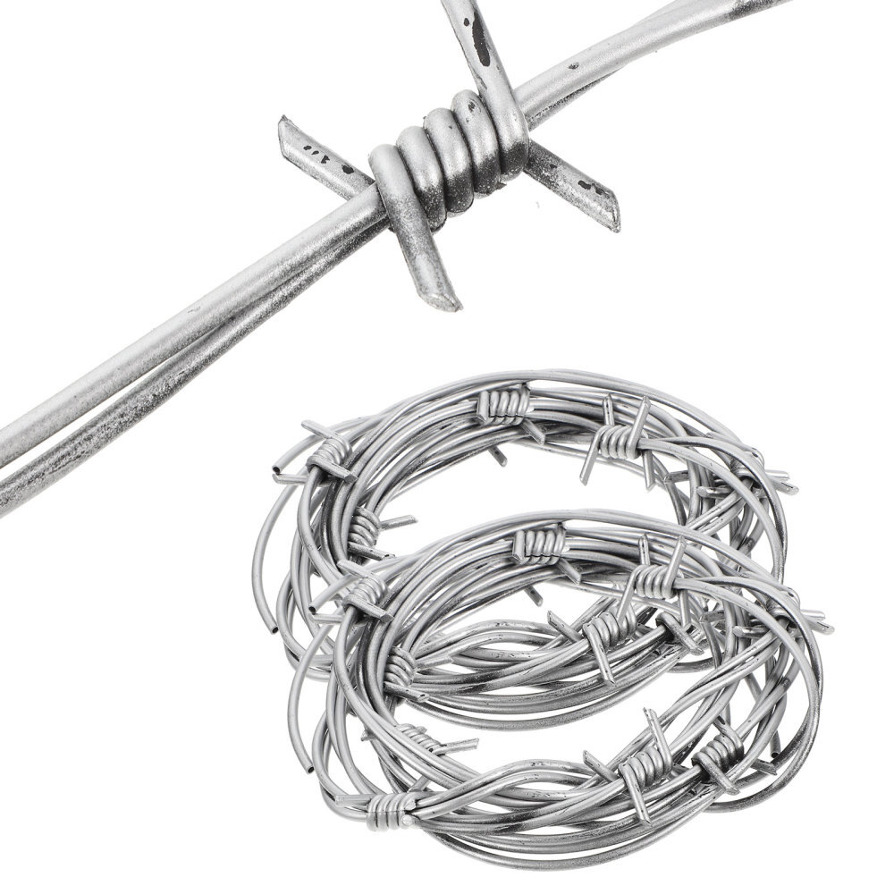 2 Fake Silver Barbed Wire Halloween Gothic Thorns Chain Prop for