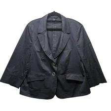 Women Jacket BASLER  XL(16-18) Casual Office Navy Woven Flap Pockets Size