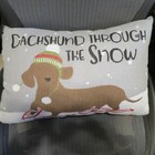 Dachshund Through the Snow Snowshoes Winter Fun Throw Pillow 12" x 18" New