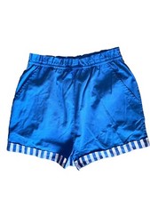 Vintage Alternating Currents 90  s Retro Blue Stripe Cuff Shorts Size Large