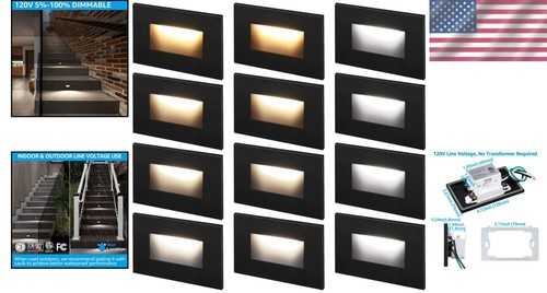 12-Pack LED Stair Lights, 150LM & Adjustable Color Temps for Any Setting - Picture 2 of 10