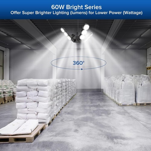 SANSI LED Garage Light 60W (480W Equiva) LED Shop Light 6000lm 5000K Daylight - Picture 6 of 13
