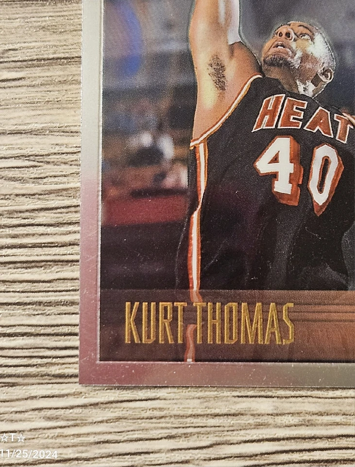 Tarjeta coleccionable de baloncesto 1996-97 Kurt Thomas #11 Topps cromada Miami Heat NBA Foto 4 de 4