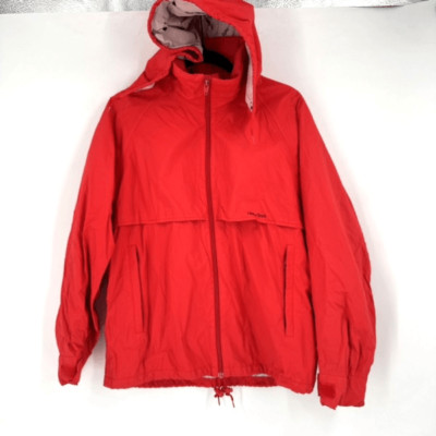 Vintage Helly Hansen Men s Red Windbreaker Jacket Full Zip Small Hood Helly-Tech