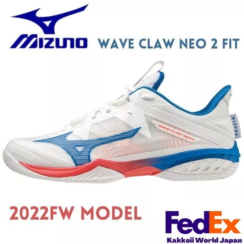 Mizuno Badminton Shoes WAVE CLAW NEO 2 FIT 71GA2275 10 White/Blue/Pink UNISEX - 第 1/10 張圖片