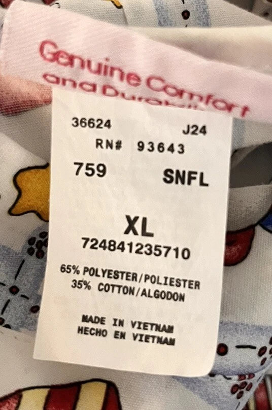 CHEROKEE 759 American Snowman SNFL Scrub Top Size XL - Image 4 of 4