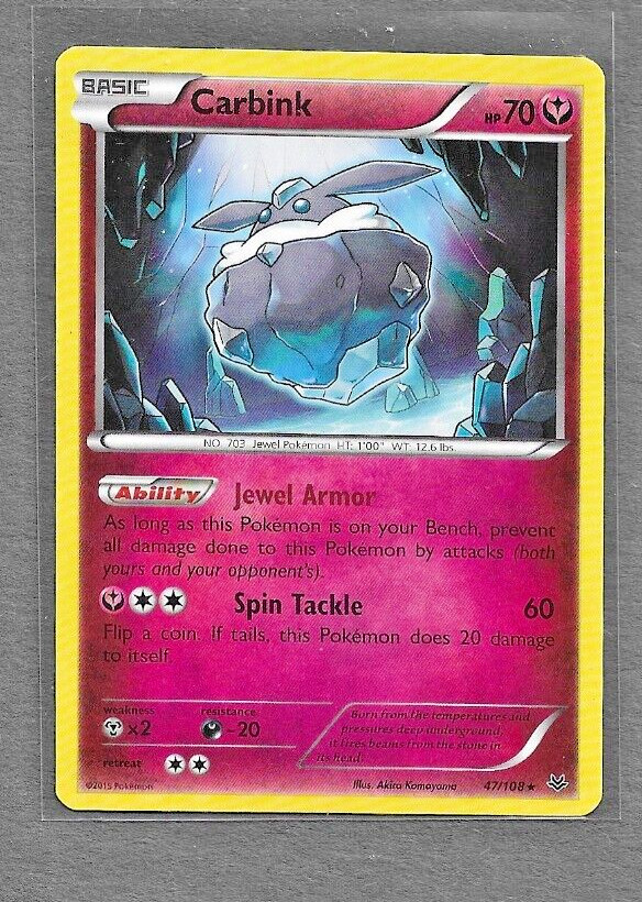 Carbink 47/108 Pokemon Card XY Roaring Skies Non Holo Rare