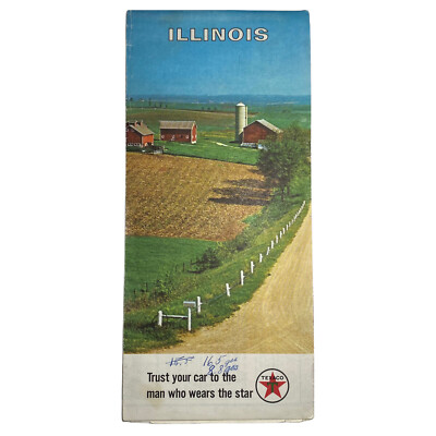 Vintage Illinois Road Map 1967 Texaco Farmland