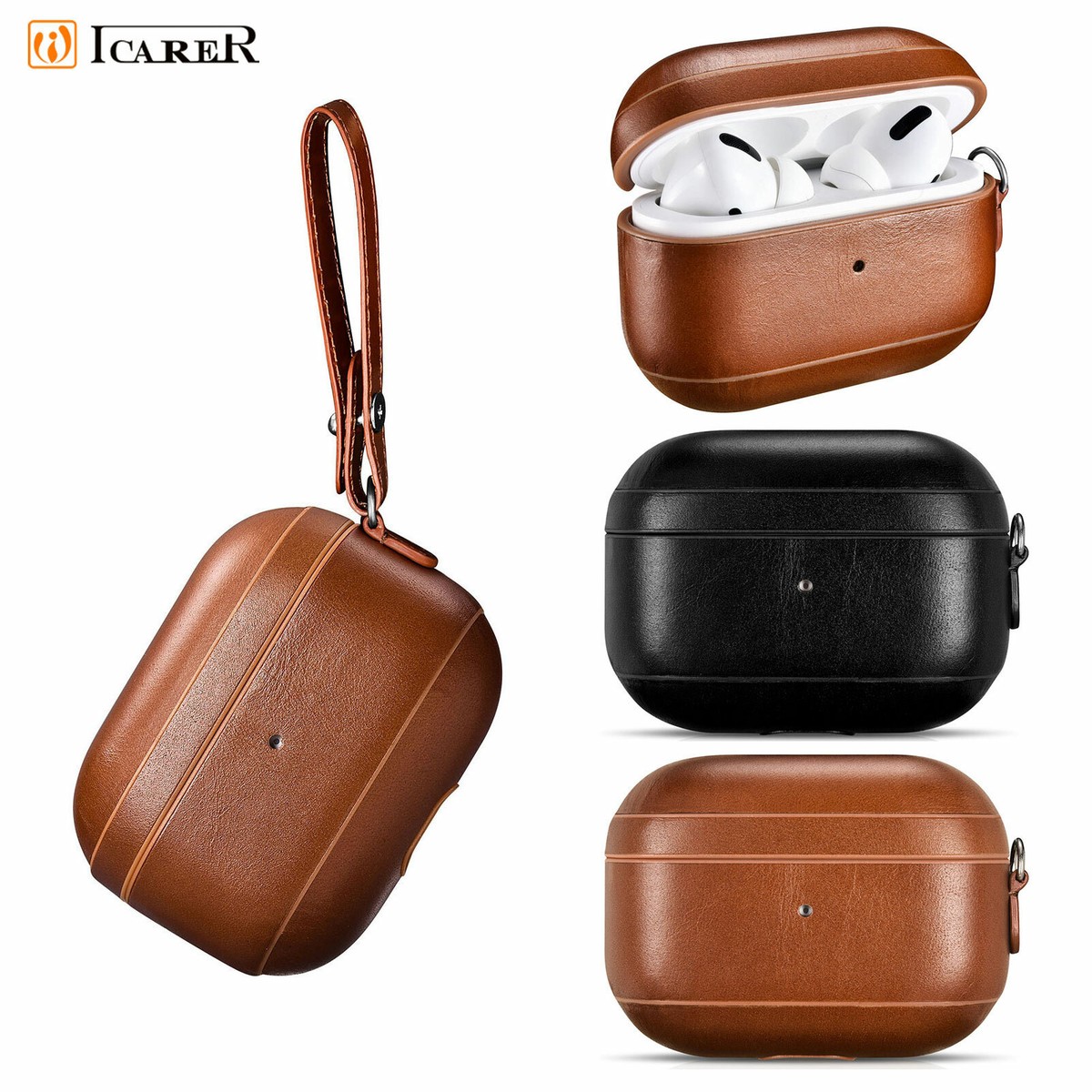 Luxury Genuine Leather Handy Shockproof Case Cover For Apple AirPods Pro 1st
