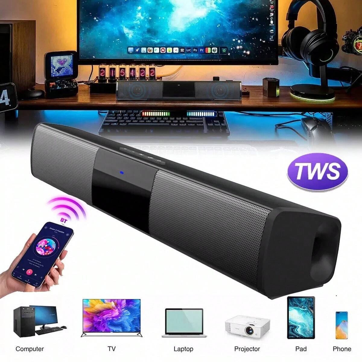 Dazone Surround Sound Bar Speaker System Wireless Bluetooth Subwoofer  For TV/ P