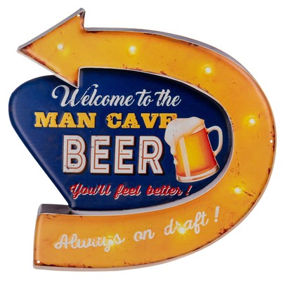 Blechschild 45 x 45 cm BIER You will feel better MAN CAVE Pfeil Retro Vintage