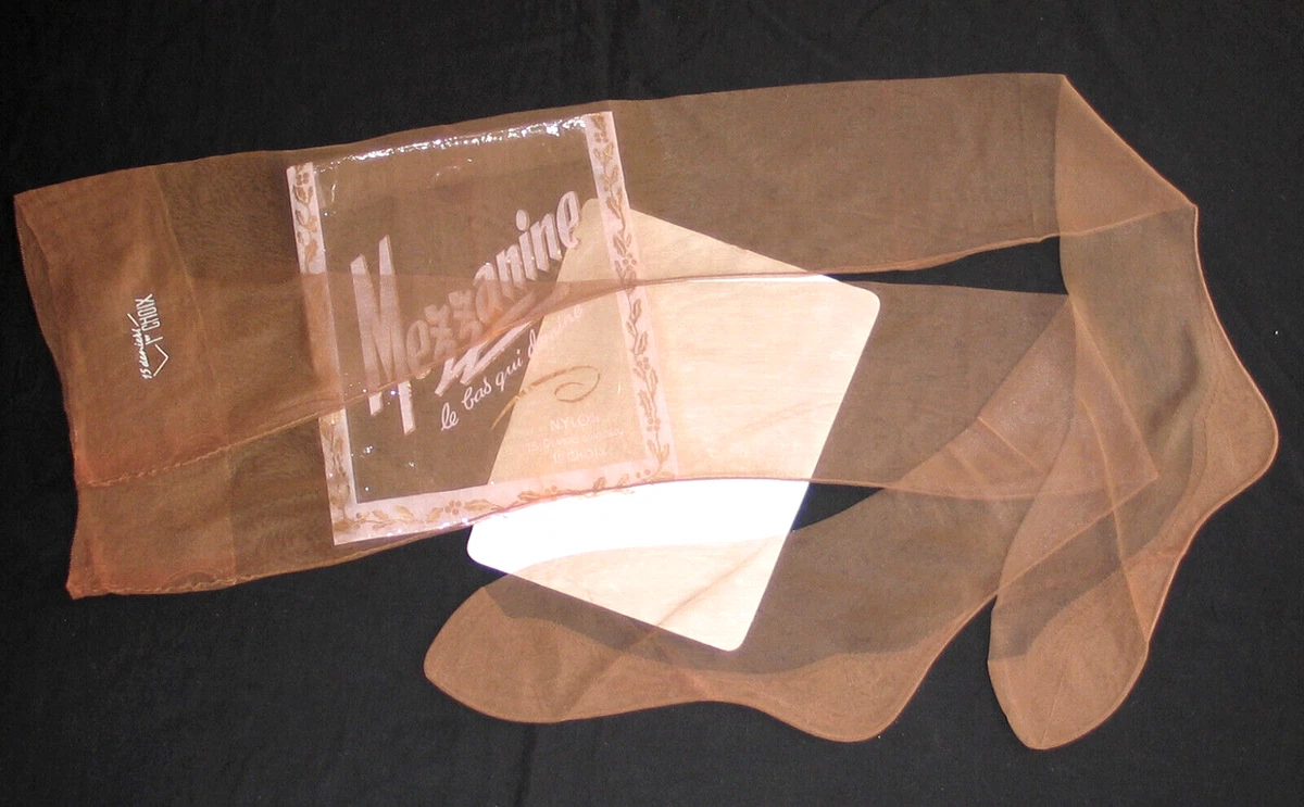 2 Bas Nylon Vintage Sans Couture - Taille L - Fabriqués Au Royaume-Uni