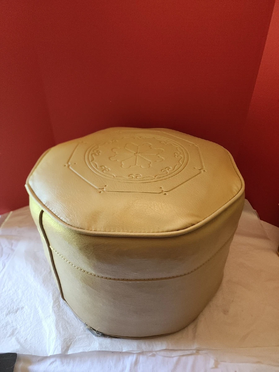 Round vinyl ottoman outlet