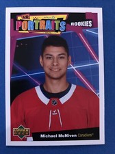 2020-21 UD PORTRAITS ROOKIES #P-80 MICHAEL McNIVEN MONTREAL CANADIENS