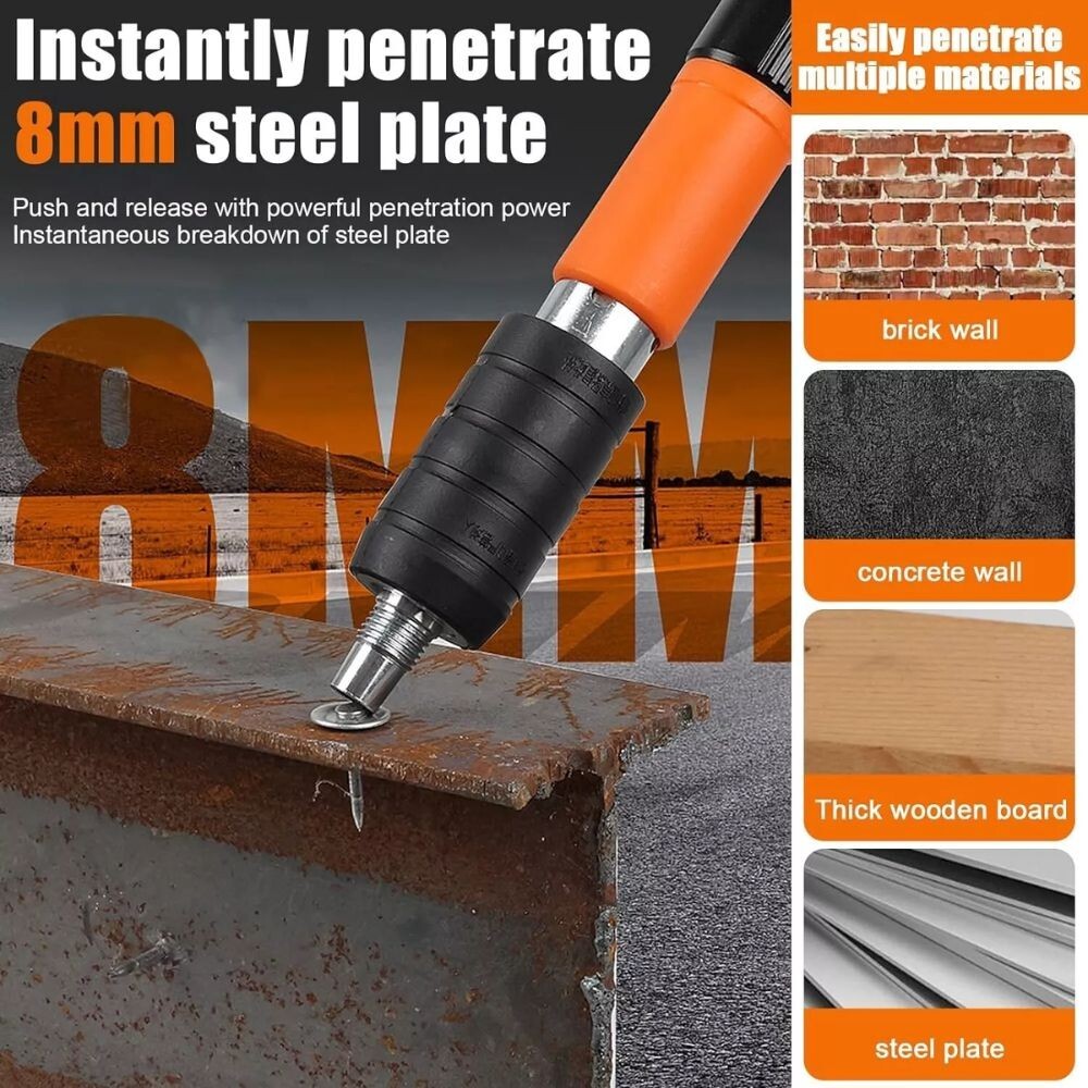 Sparachiodi Aria Compressa Pistola Sparachiodi - Ad Aria Compressa, 4-8 Bar, Con 500 Chiodi 30mm Mannesmann M15350