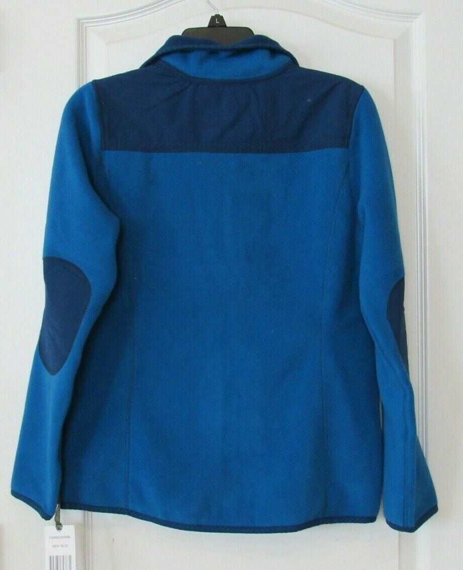 Green Tea Fleece Full Zip Long Sleeve Jacket New Blue Women's Sz S NWT