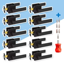 Pack 2/6/10 Matte Black Privacy Square Door Handles with Free 6-in-1 Screwdriver
