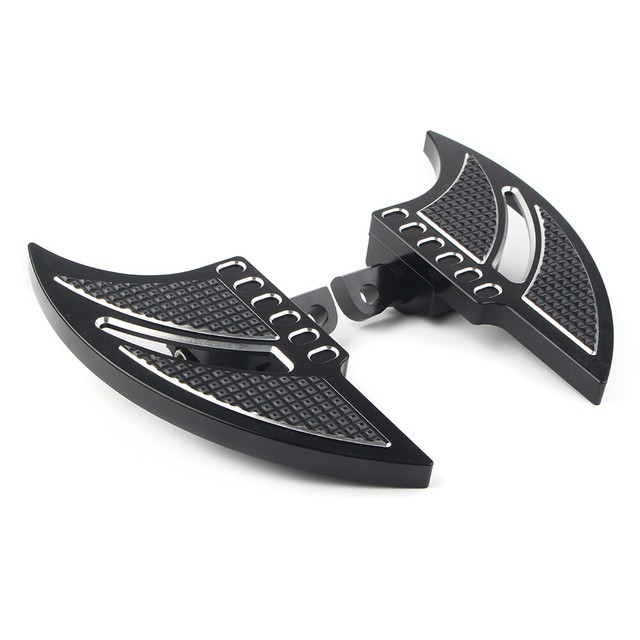 Black Passenger Foot Pegs Floorboard For Harley Heritage Softail Street
