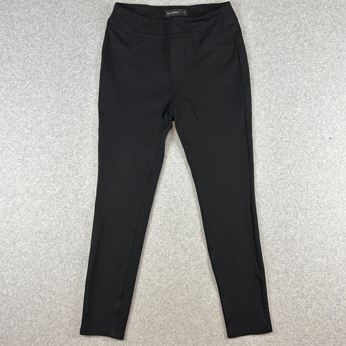 Decjuba Cropped Pants Women's Size 12 Black Stretch Business Office Work