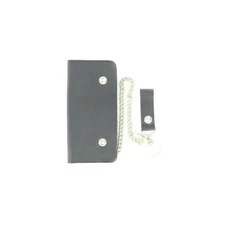 M&F Western Men's Trucker Leather Wallet Black Key Chain 0602201