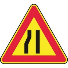 SEGNALETICA CANTIERE D/90cm Strettoia asimmetrica a SINISTRA- F. II 385