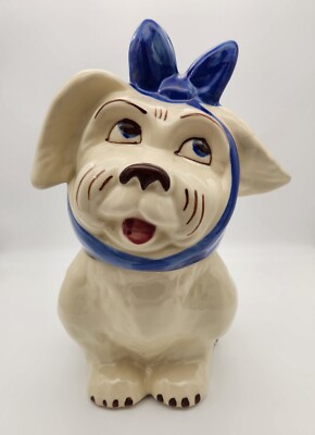 Vintage 1950s Shawnee Pottery Muggsy Toothache Dog Cookie Jar Made