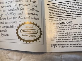 To The Earth NES Nintendo Juego Manual Solo Sello Ovalado