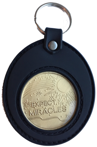 AA NA Medallion Holder Universal Fit Black Silicone Keychain Sobriety Chip Coin - Imagen 8 de 11