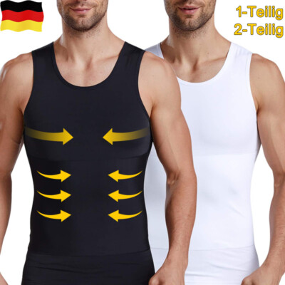 Herren Mieder Unterhemd Bauchweg Kompression Shirts Body Shaper Abnehmen Korsett