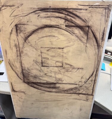 Gerald Hayes ''Tondo Umber'' , 1988 Conte Crayon on Paper 24x16''