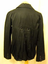Rrp £50 Kangol Black Cotton Pleated Back Swing Jacket Trench Coat 12 Gothic