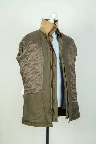 -Men's Barbour James Percy Cheviot Storm Hunting Field Olive Coat Jacket Size M - Picture 12 of 13