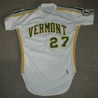 University Vermont Catamounts 1986 Game Worn Baseball Jersey Larry Gardner Patch