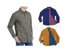 NEW! MENS LANDS' END FLANNEL LINED BUTTON SHIRT JACKET! TRADITIONAL FIT! VARIETY